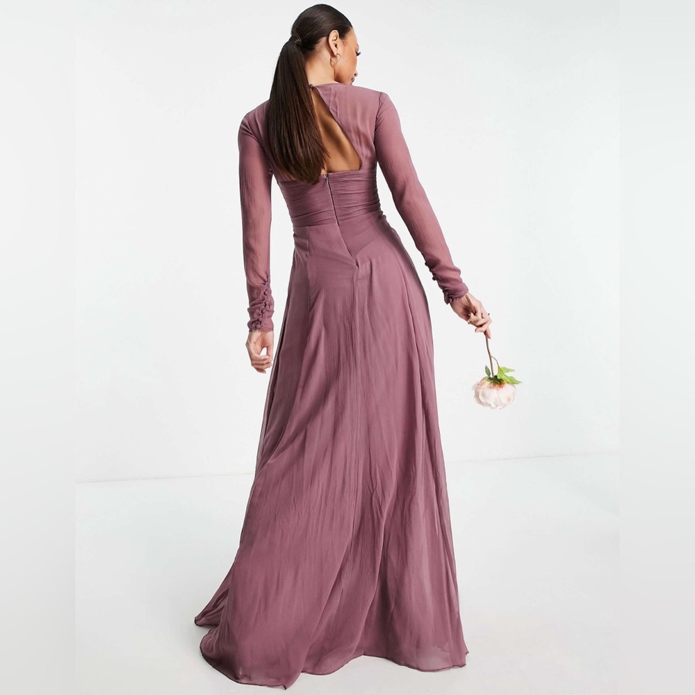 ASOS Design bridesmaid ruched waist maxi dress - Picture 3 of 11